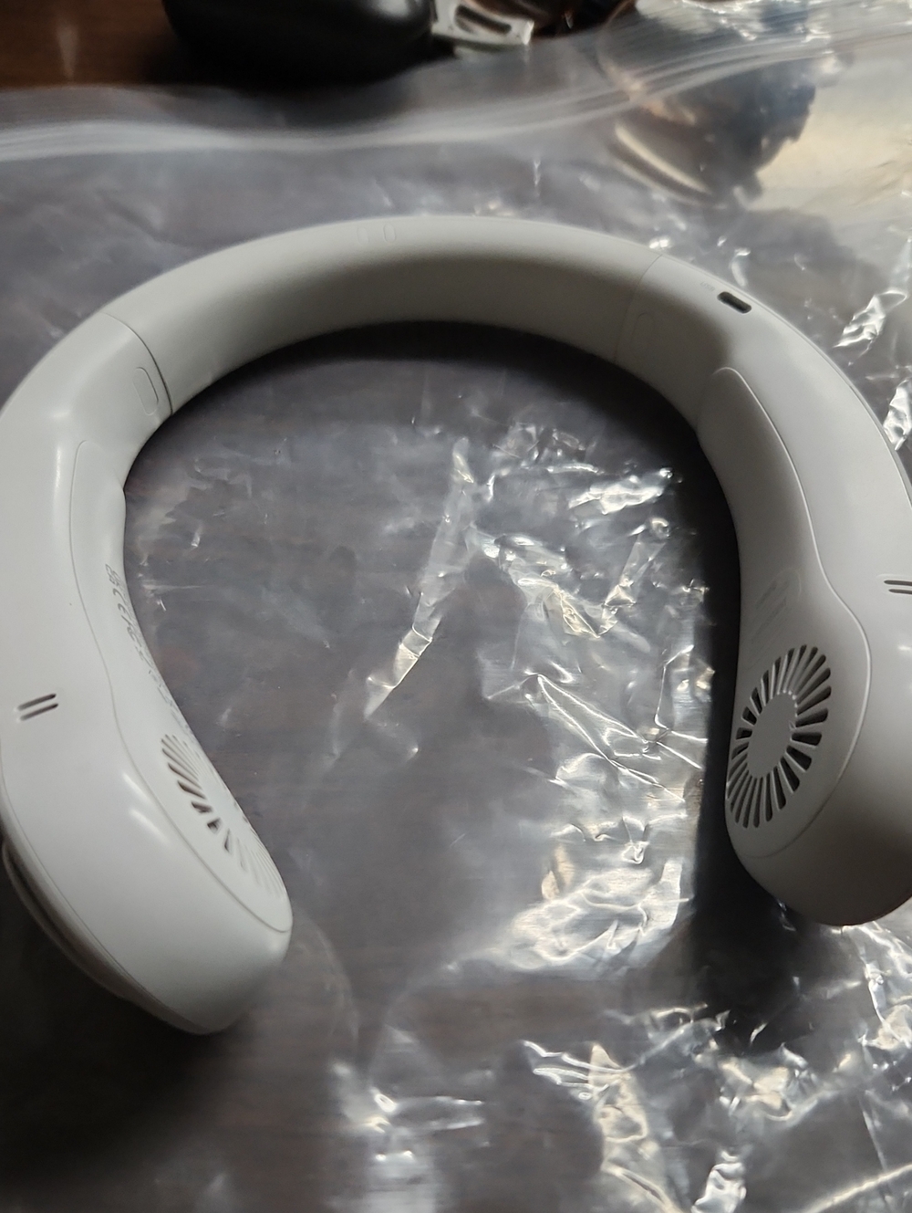 White Neckband Personal Fan - Lightweight Hands-Free Cooling